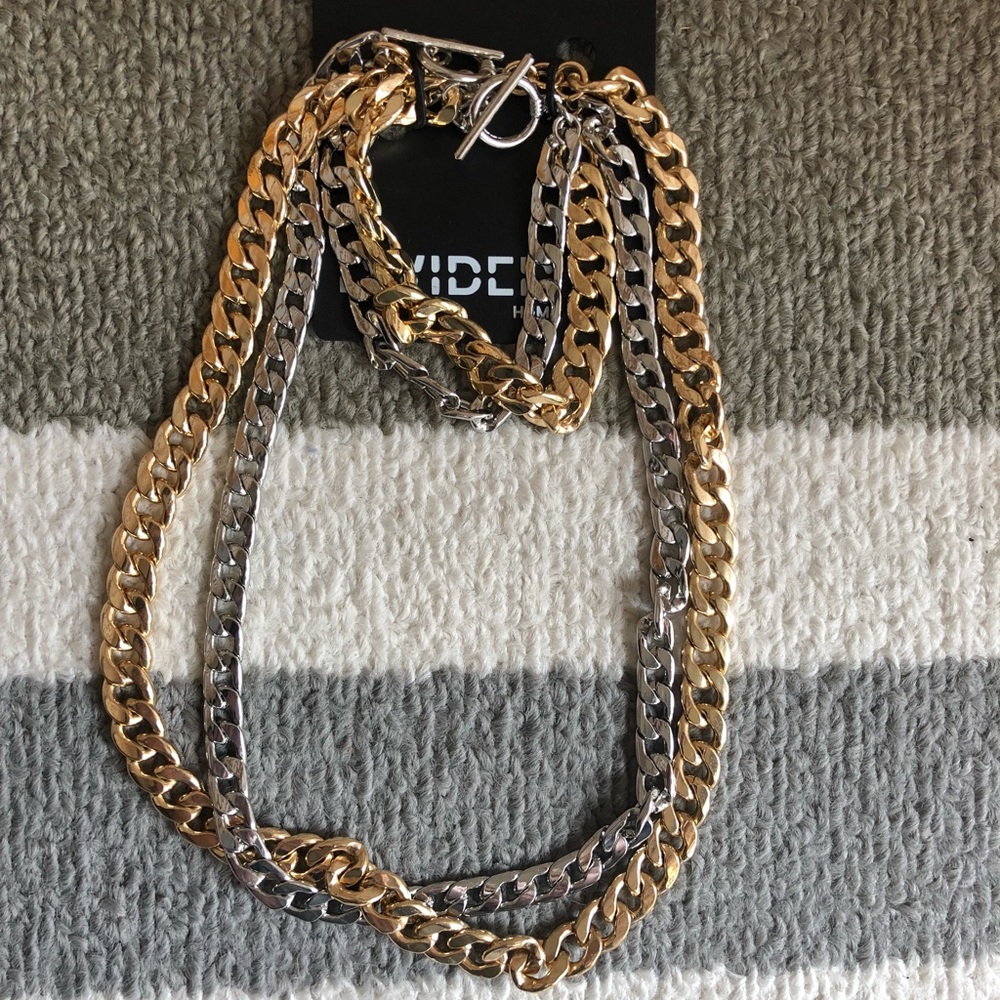 H&M Gold & Silver Link Bracelet + Necklace Set